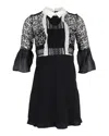 Self-portrait Self Portrait Flared Sleeve Hem Mini Dress In Black Viscose In Black