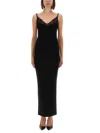 Self-portrait Long Knit Dress In Black