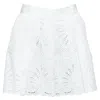 Self-portrait Self Portrait Floral Anglais Wide High Waist Shorts In White