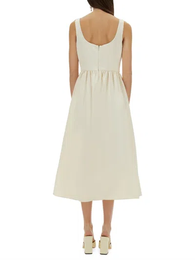 Self-portrait Floral Appliqué Satin Midi Dress In Neutral