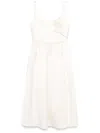Self-portrait Bonded Satin Flower Midi Dress In Neutrals