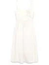Self-portrait Bonded Satin Flower Midi Dress In Neutrals