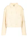 Self-portrait Floral Beaded Denim Jacket Jackets White In Neutral