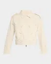 Self-portrait Floral Beaded Denim Jacket Jackets White