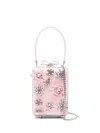 Self-portrait Floral Embellished Top Handle Tote Bag In Pink