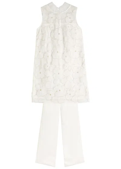 SELF-PORTRAIT SELF-PORTRAIT FLORAL-EMBELLISHED TULLE MINI DRESS