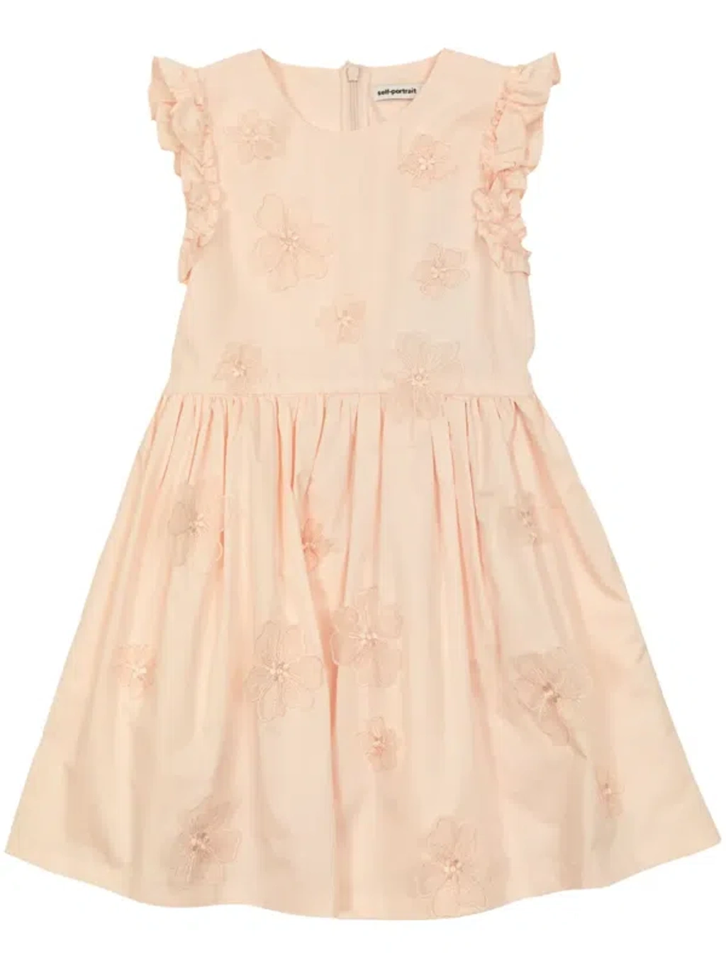 self portrait floral embroidered dress SELF-PORTRAIT Embroidered Blossom Tiered Mini Dress