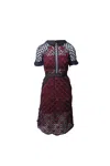 Self-portrait Floral Grid Midi Dress In Multicolor Polyester In Multi