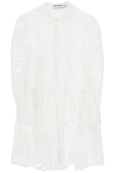 Self-portrait Self Portrait Women's Floral Lace Chemisier Dress In White