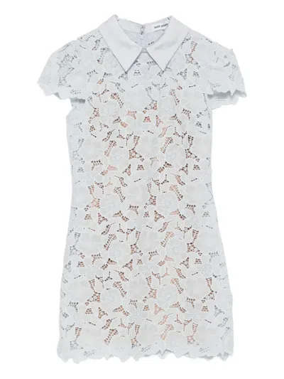 Self-portrait Floral Lace Dress In White