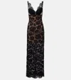 Self-portrait Floral Lace Maxi Dress In Black