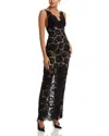 Self-portrait Floral Lace Maxi Dress In Black