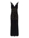 Self-portrait Black Floral Lace Maxi Dress Clothing In Black