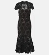 Self-portrait Floral Lace Maxi Dress In Black