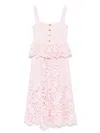 Self-portrait Womens Pink Peplum Sleeveless Lace Midi Dress In Pink