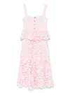 Self-portrait Womens Pink Peplum Sleeveless Lace Midi Dress In Pink