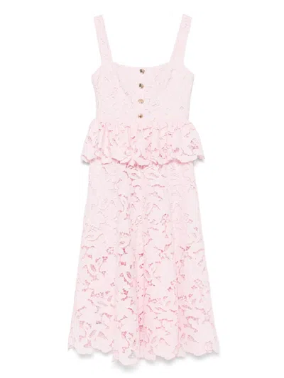 SELF-PORTRAIT FLORAL-LACE MIDI DRESS