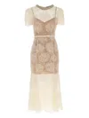 Self-portrait Cream Tulle Lace Midi Dress