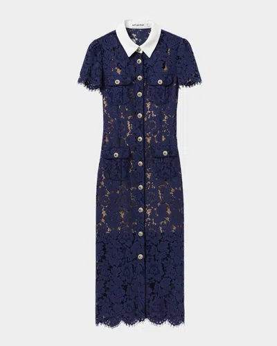 Self-portrait Floral Lace Midi Dress