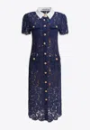 Self-portrait Lace Midi Dress In Blue