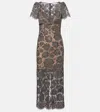 Self-portrait Floral Lace Midi Dress In Multi