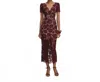 Self-portrait Self Portrait Burgundy Floral Lace Midi Dress In Burgundy