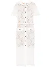 Self-portrait Lace Dress With Belt In White