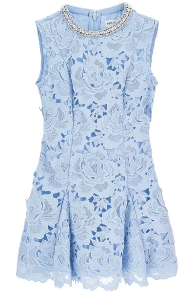 SELF-PORTRAIT SELF-PORTRAIT FLORAL LACE MINI DRESS