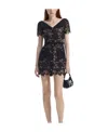 Self-portrait Floral-lace Mini Dress In Black