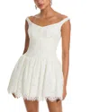 Self-portrait Floral Lace Mini Dress In Neutral