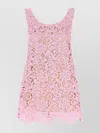 Self-portrait Self Portrait Pink Floral Lace Mini Dress In Pink