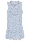 Self-portrait Floral Lace Mini Dress In Gray