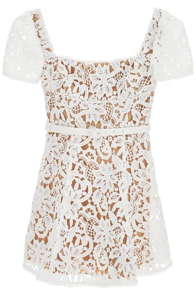 SELF-PORTRAIT FLORAL LACE MINI DRESS WITH EIGHT