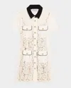 Self-portrait Floral Lace Mini Shirtdress