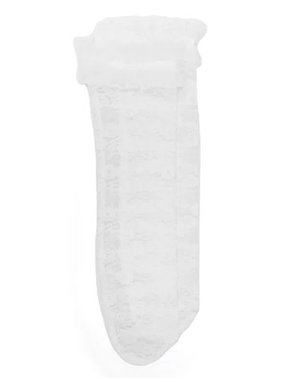 Self-portrait Floral-lace Socks In White