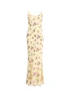 Self-portrait Floral Long Dress In Neutral