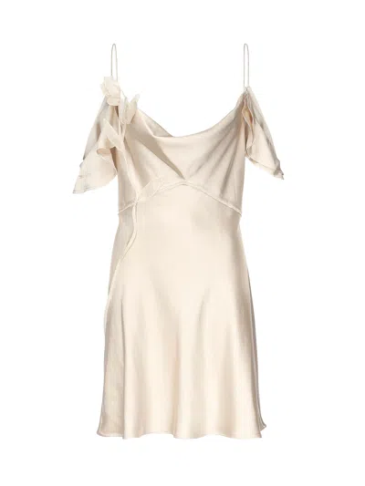Self-portrait Floral Mini Dress In Gold