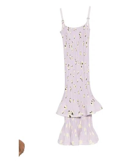Self-portrait Floral-print Dress In Purple