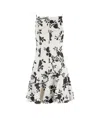 Self-portrait Linen-cotton Floral Mini Dress In White