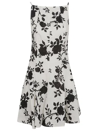 Self-portrait Floral Print Linen Blend Dress