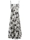 Self-portrait White Midi Dress With Floral Pattern
