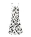 Self-portrait Floral-print Linen And Cotton-blend Midi Dress