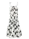 Self-portrait Floral-print Linen And Cotton-blend Midi Dress In Neutrals