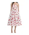 Self-portrait Floral Print Taffeta Midi Dress In White