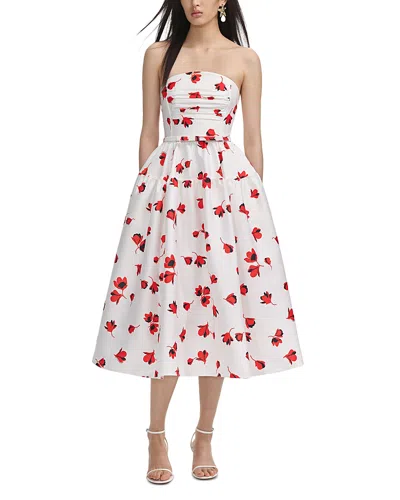 SELF-PORTRAIT SELF-PORTRAIT FLORAL PRINT TAFFETA MIDI DRESS