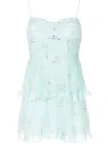 Self-portrait Leeva Minikleid Mit Blumen-print In Blue