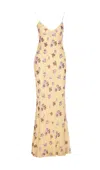 Self-portrait Self Portrait Yellow Floral Rhinestone Maxi Dress In Yellow