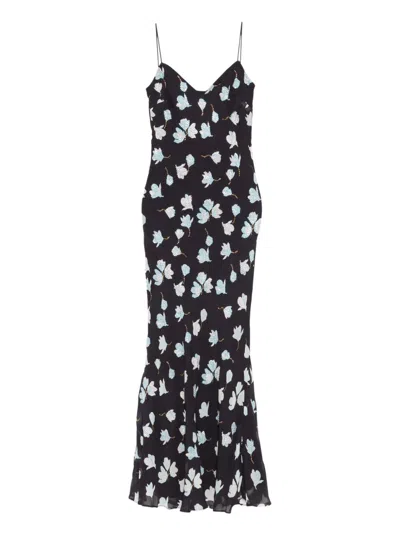 SELF-PORTRAIT SELF-PORTRAIT FLORAL RHINESTONE MIDI DRESS