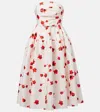 Self-portrait Floral Strapless Midi Dress With Belted Waist