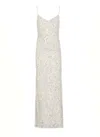 Self-portrait Floral Sequin Dress In Gray
